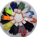 Neon Orange Nylon Grey Latex Gloves with Crinkle Finished Dnl419